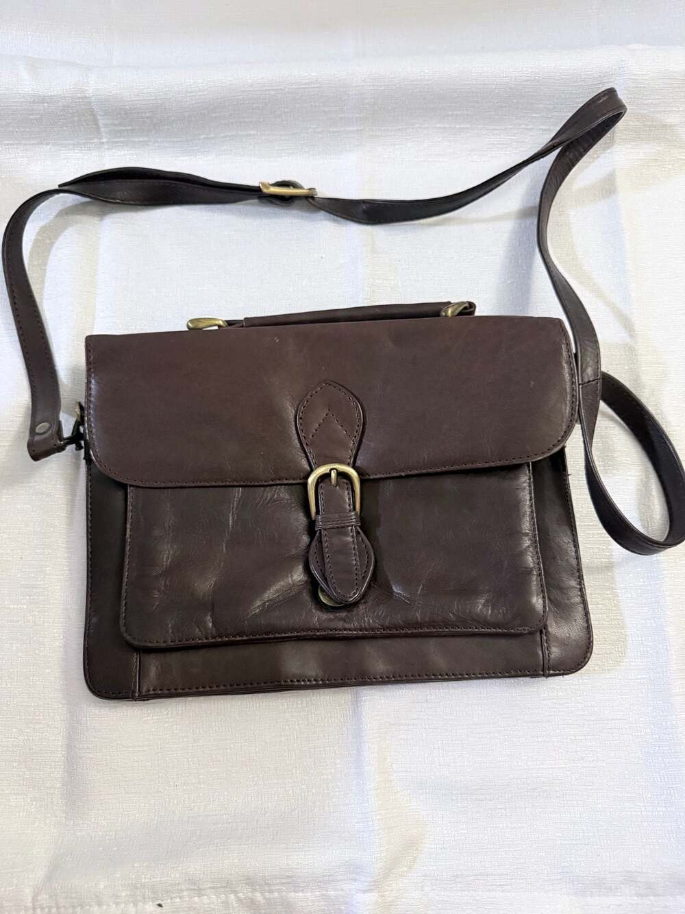 Vintage Wilsons Leather Messenger Bag Crossbody Briefcase in Brown